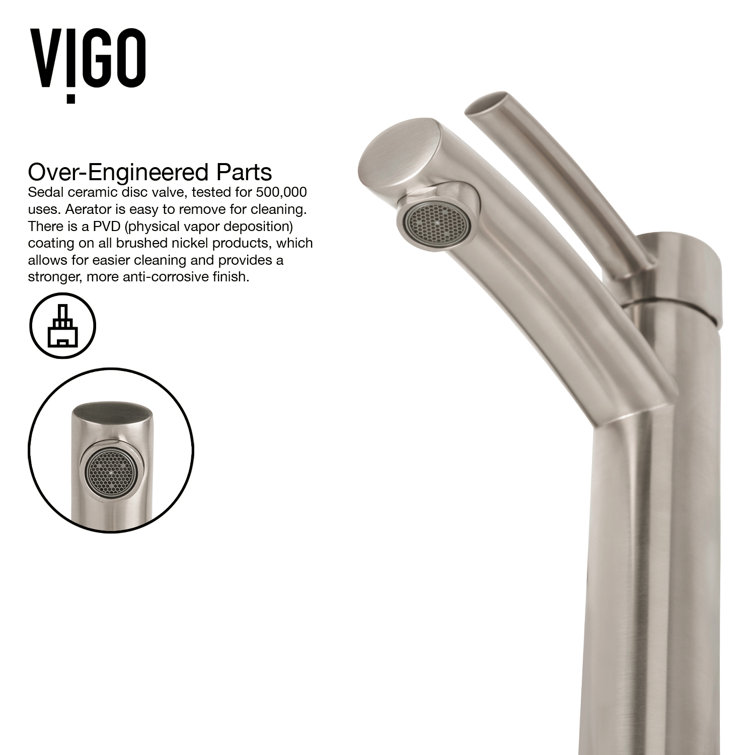 Elegant Brushed Nickel Single-Hole Vessel Bathroom Faucet