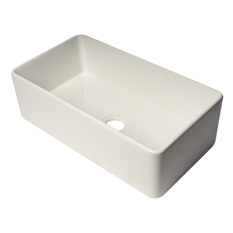 White Fireclay 36" Farmhouse Drop-in Kitchen Sink