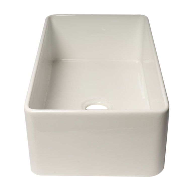 White Fireclay 36" Farmhouse Drop-in Kitchen Sink