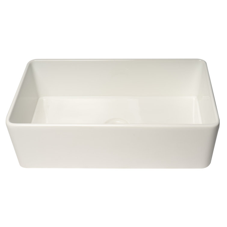 White Fireclay 36" Farmhouse Drop-in Kitchen Sink
