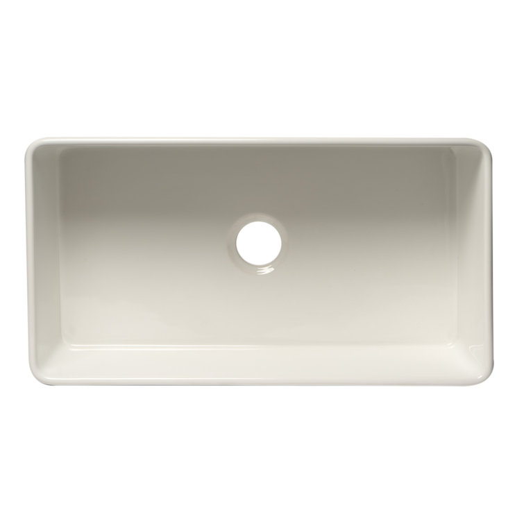 White Fireclay 36" Farmhouse Drop-in Kitchen Sink