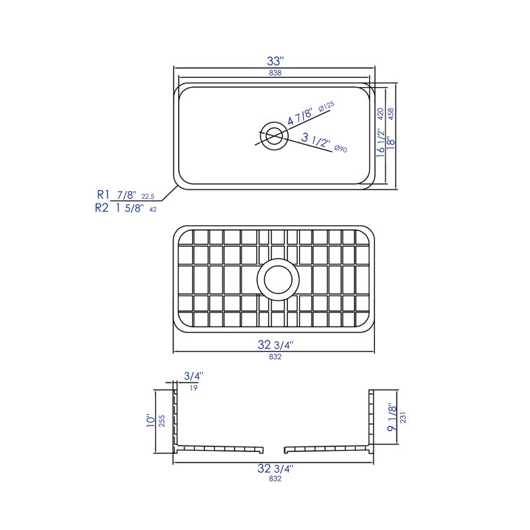 White Fireclay 36" Farmhouse Drop-in Kitchen Sink