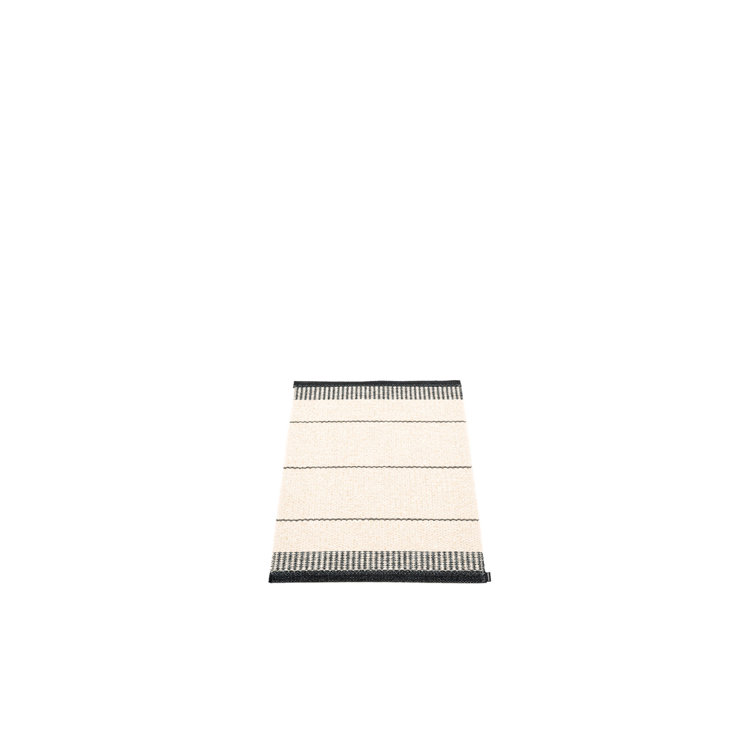 Dalarna Handcrafted Black Synthetic 2' x 2'9" Washable Rug