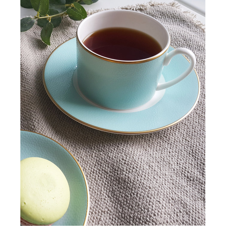 Charlotte Bone China Turquoise Espresso Cup and Saucer Set