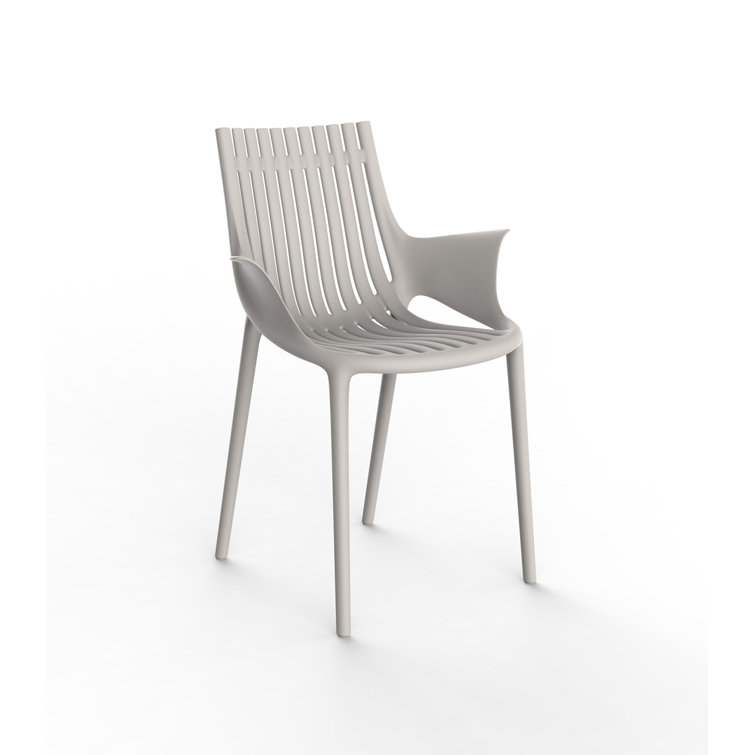 Ecru Matte Polypropylene Stacking Dining Chair Set