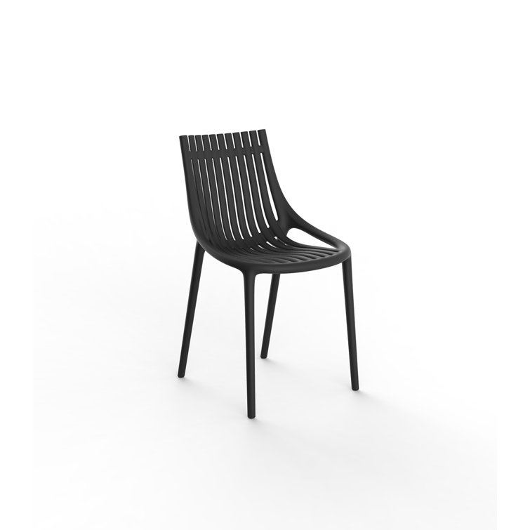 Ibiza Matte Black Modern Polypropylene Stacking Dining Chair