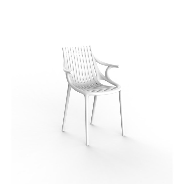 White Polypropylene Stackable Dining Armchair