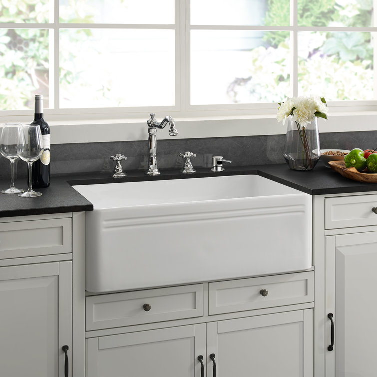 Delice 30 x 18 White Ceramic Farmhouse Kitchen Sink