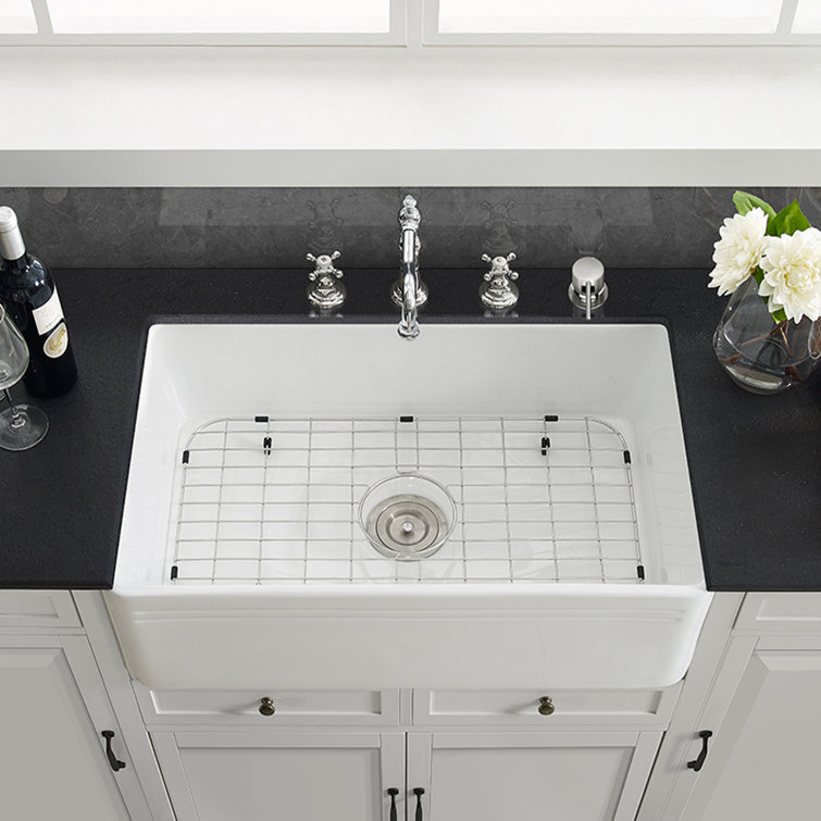 Delice 30 x 18 White Ceramic Farmhouse Kitchen Sink