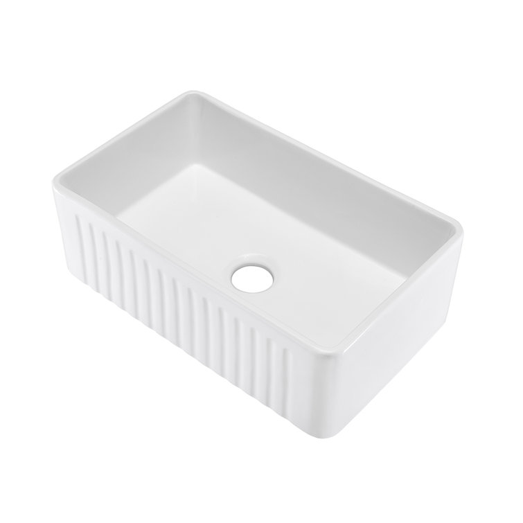 Delice 30 x 18 White Ceramic Farmhouse Kitchen Sink