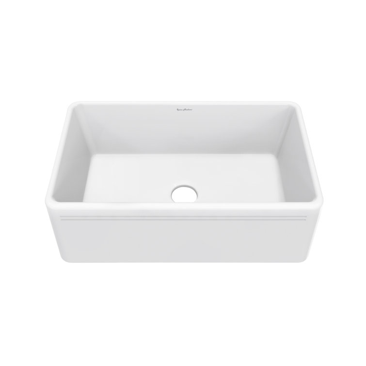 Delice 30 x 18 White Ceramic Farmhouse Kitchen Sink