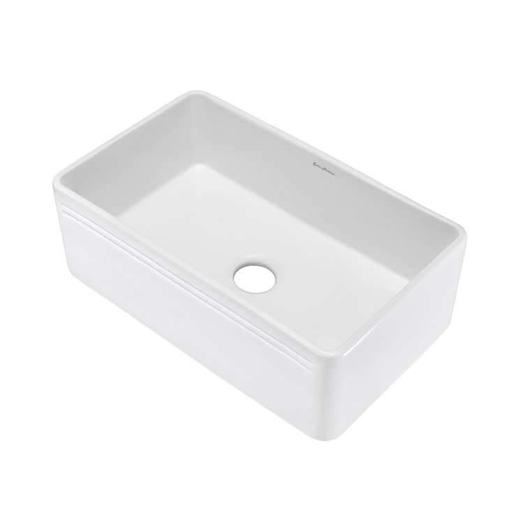 Delice 30 x 18 White Ceramic Farmhouse Kitchen Sink