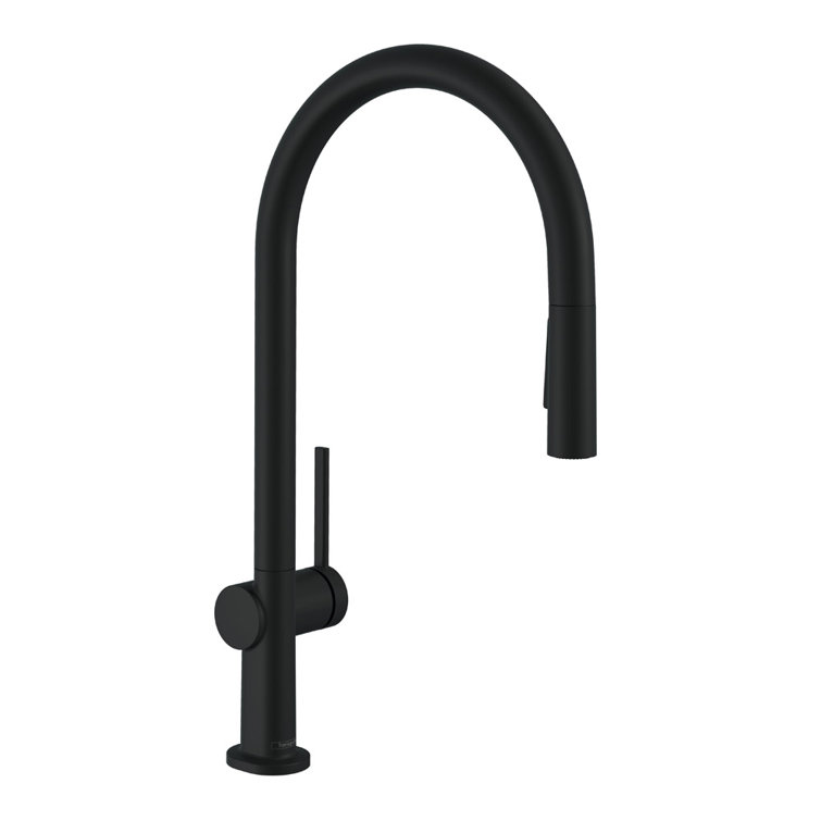 Talis N HighArc 17" Steel Optik Modern Kitchen Faucet with Pull-Out Spray