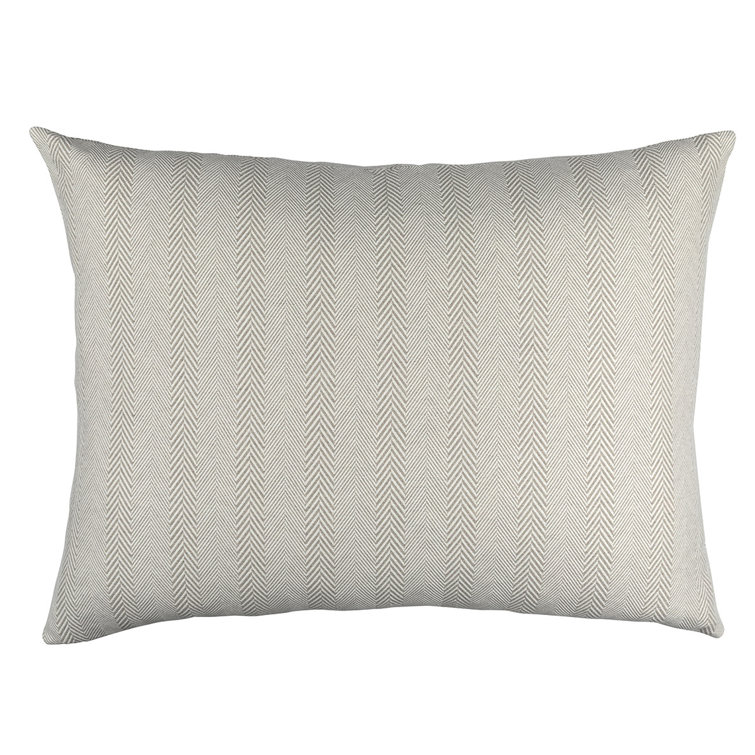 Large Beige and White Chevron Decorative Lumbar Pillow