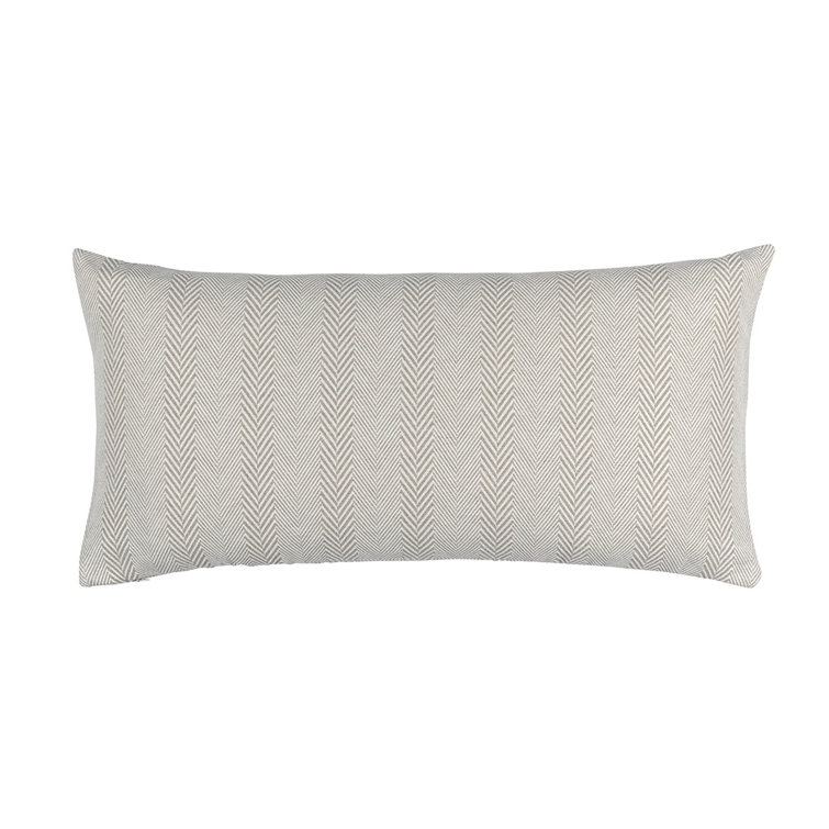Large Beige and White Chevron Decorative Lumbar Pillow