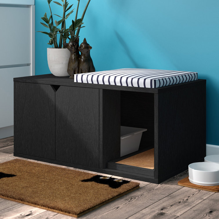 Black zBoard Paperboard Modern Cat Litter Box Enclosure