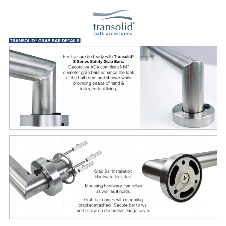 Z-Series 17.72" Brushed Stainless Steel Grab Bar