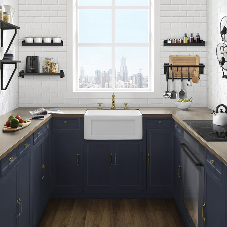 Delice 24 x 18 White Ceramic Farmhouse Kitchen Sink with Apron