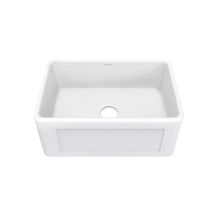 Delice 24 x 18 White Ceramic Farmhouse Kitchen Sink with Apron