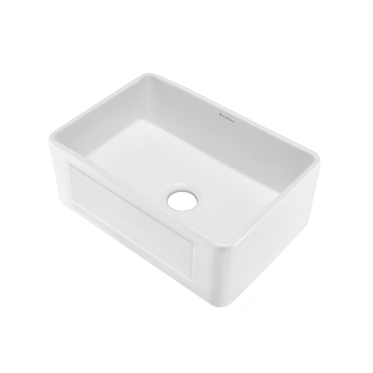 Delice 24 x 18 White Ceramic Farmhouse Kitchen Sink with Apron
