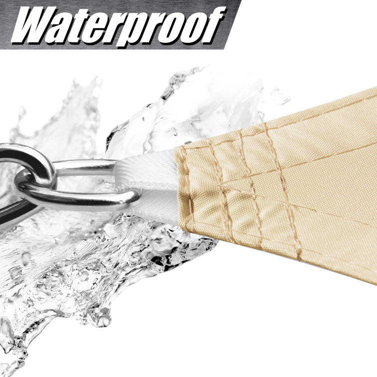 14' x 14' Beige Waterproof Polyethylene Sun Shade Sail Canopy