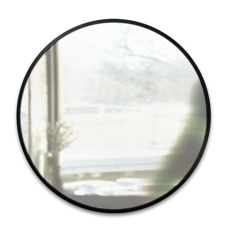 Umbra Hub 20" Industrial Black Rubber Round Wall Mirror
