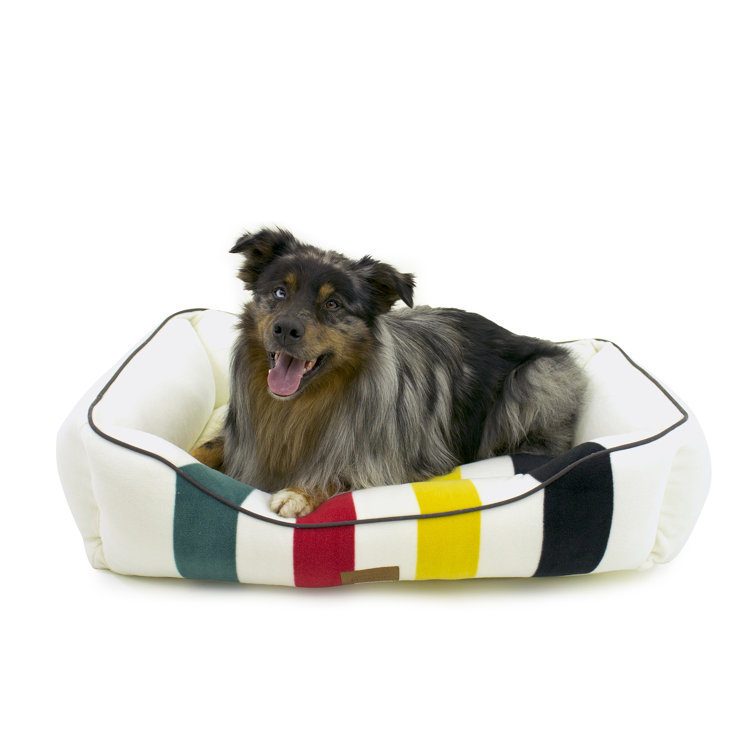 Large Orthopedic Striped Polyester Dog Bed
