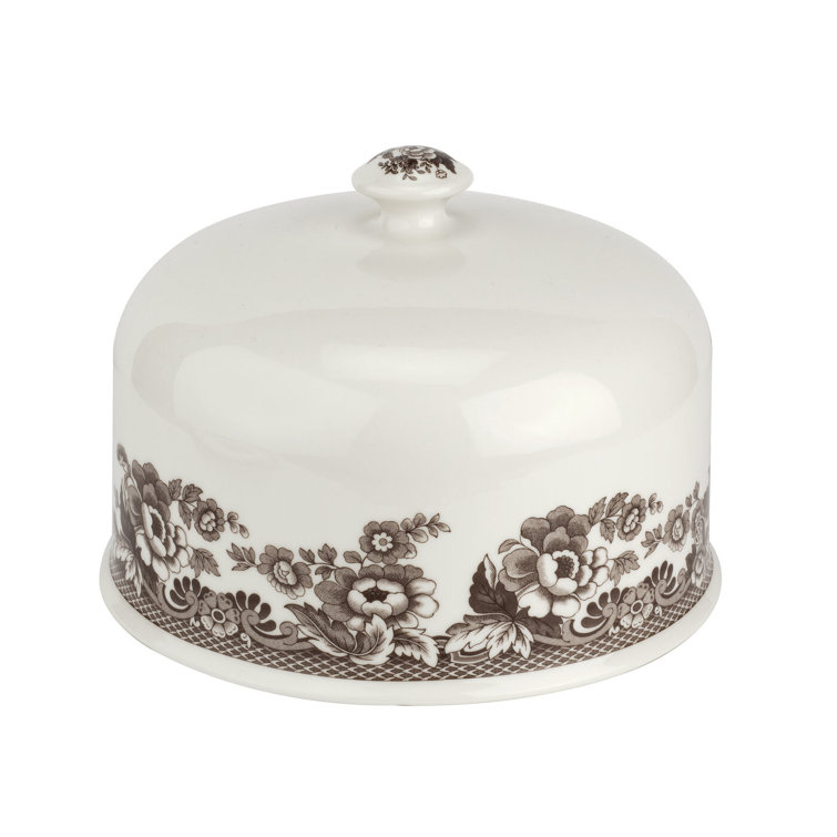 Round Ceramic Woodland Turkey Serving Platter with Dome