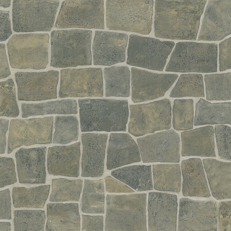 Taupe Stone Textured Vinyl Wallpaper Roll