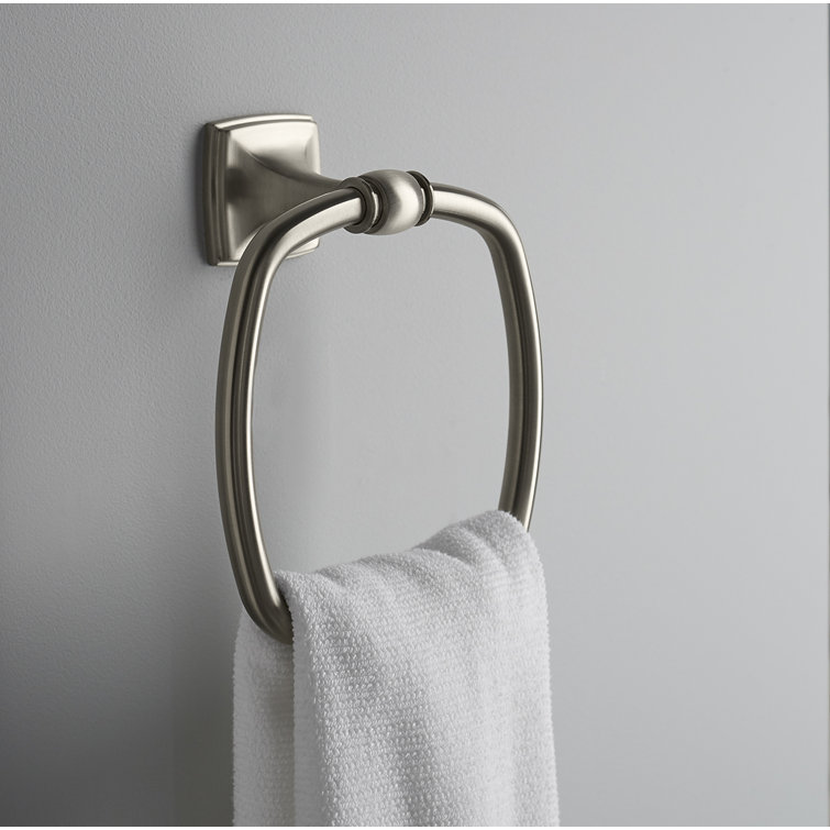 Vibrant Brushed Nickel Wall Mounted Towel Ring