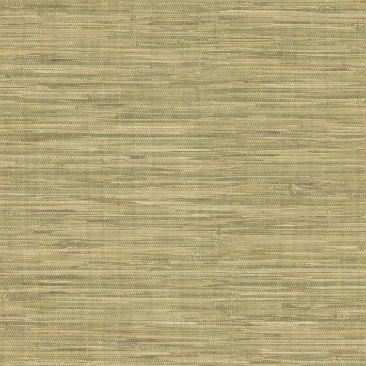 Light Green Faux Grasscloth Vinyl Wallpaper Roll