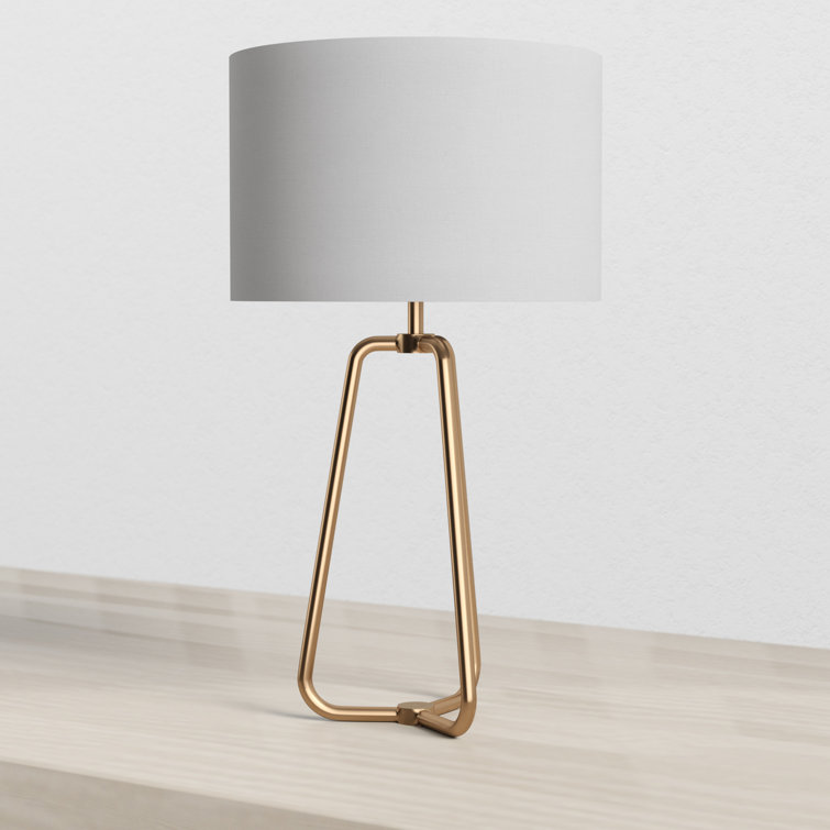 Marduk 25.5" White Linen Shade Tripod Table Lamp