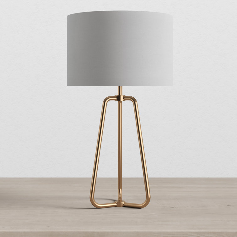 Marduk 25.5" White Linen Shade Tripod Table Lamp