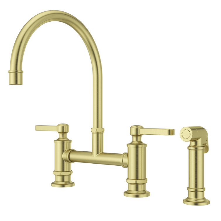 Brushed Gold Stainless Steel Kitchen Faucet with Pull-out Spray
