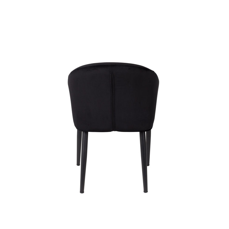 Catelyn Black Velvet Armchair with Flared Arms