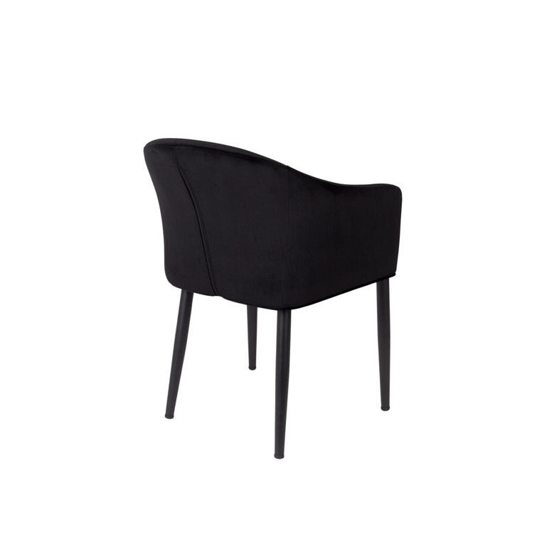 Catelyn Black Velvet Armchair with Flared Arms