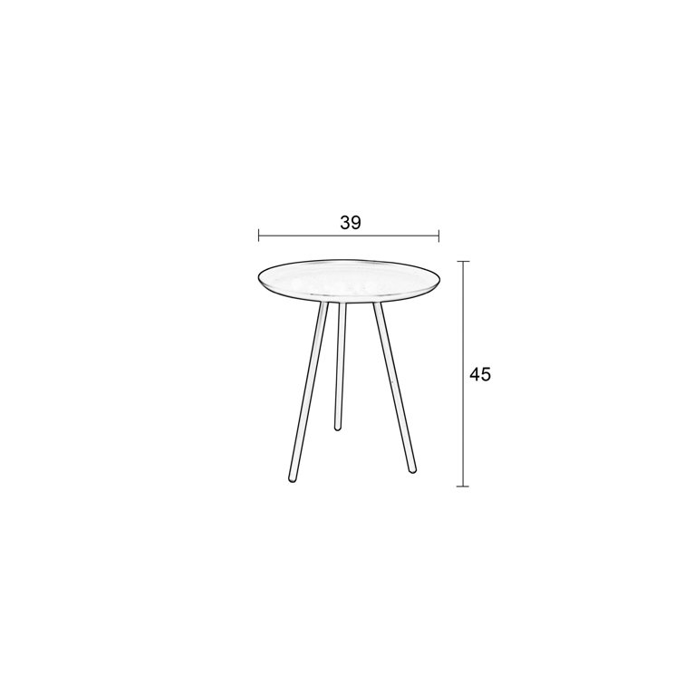 Copper Round Iron Tray Top End Table
