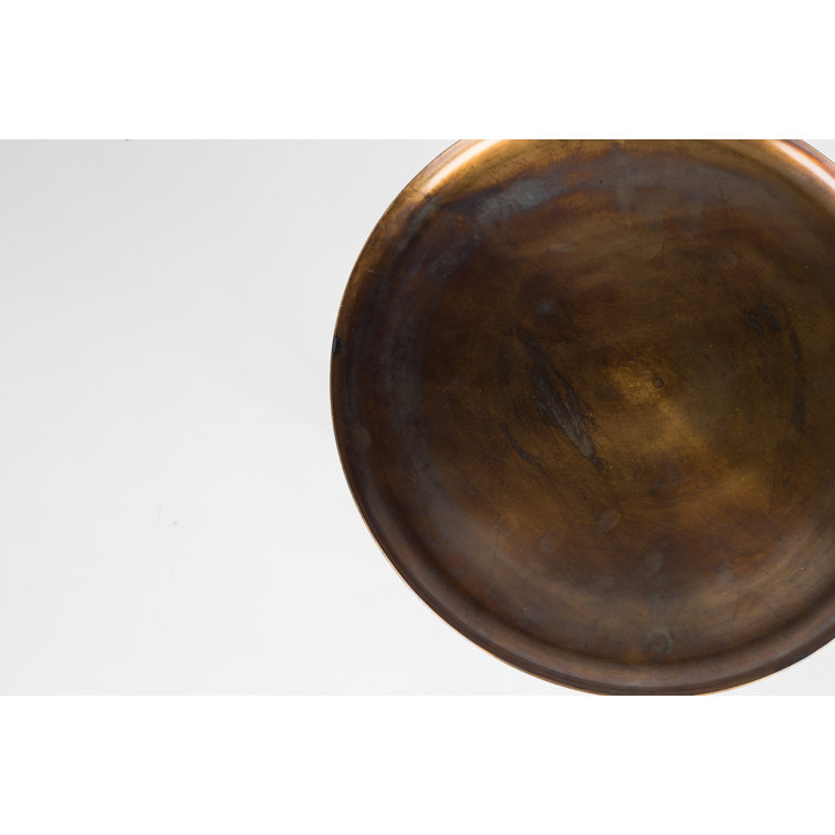 Copper Round Iron Tray Top End Table