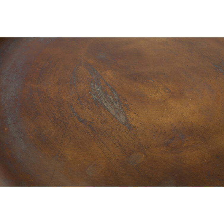 Copper Round Iron Tray Top End Table