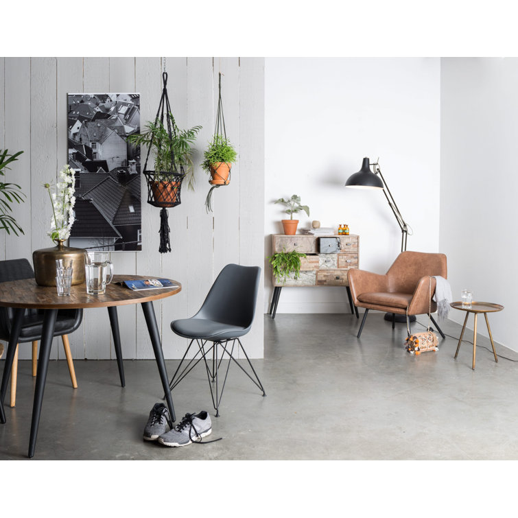 Copper Round Iron Tray Top End Table