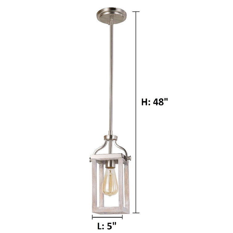 Brushed Nickel and Glass Lantern Pendant Light