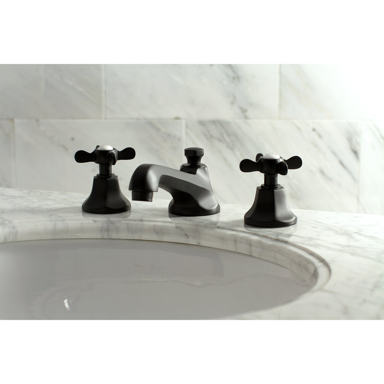 Essex Traditional Matte Black Brass 8" Widespread Bathroom Faucet