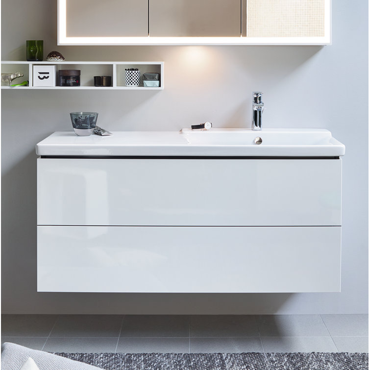 40.13'' White High Gloss Wall-Mounted Single Vanity