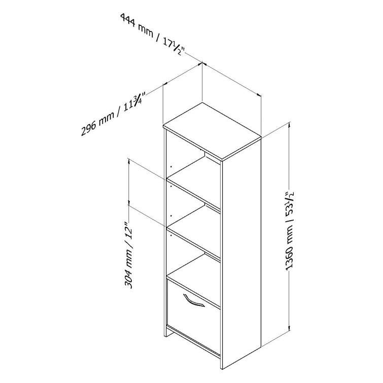 Contemporary Black Laminate Adjustable Media Tower
