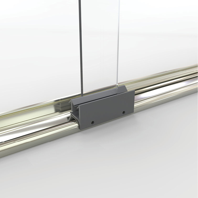Classic 57" x 60" Brushed Nickel Rain Glass Sliding Tub Door