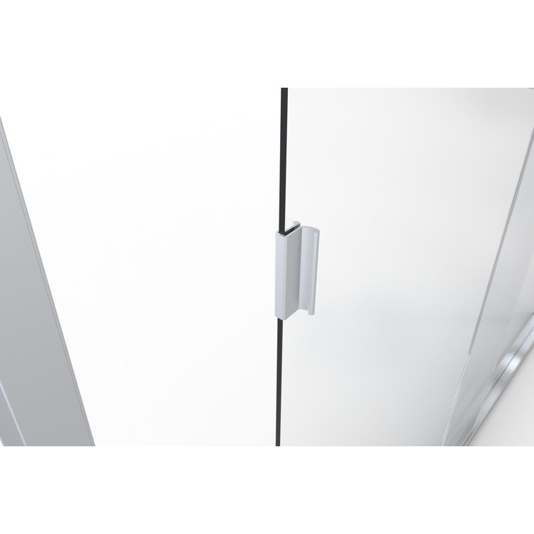 Classic 57" x 60" Brushed Nickel Rain Glass Sliding Tub Door
