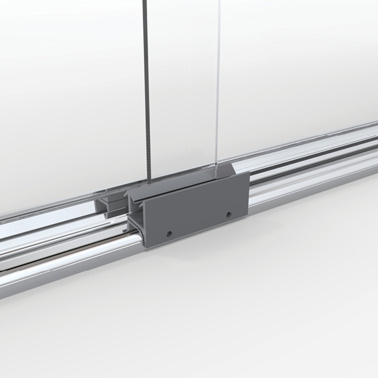 Classic 56-60" Chrome Semi-Frameless Sliding Tub Door with Rain Glass