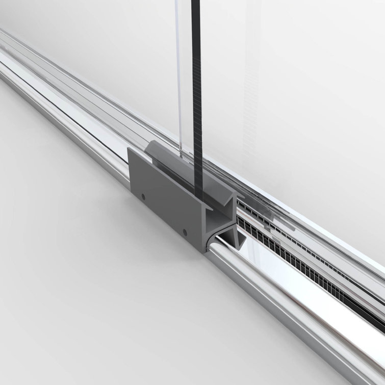 Classic 56-60" Chrome Semi-Frameless Sliding Tub Door with Rain Glass