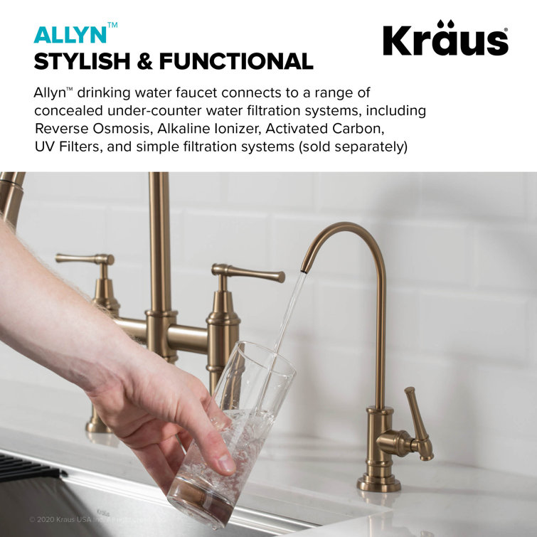 Allyn Brushed Gold 9-12" Hi Arc Stainless Steel Water Faucet