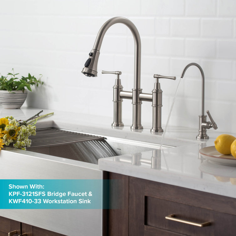 Allyn Brushed Gold 9-12" Hi Arc Stainless Steel Water Faucet